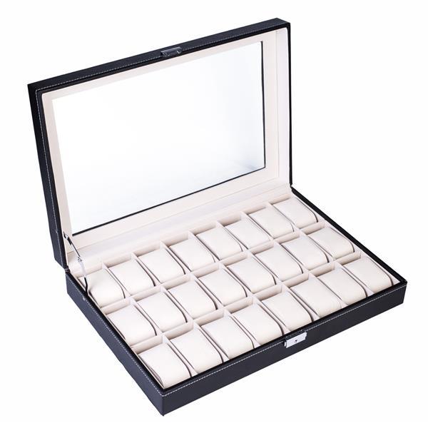 24-Compartment Leather Watch Storage Box – Premium Organizer for Watch Collectors (Free U.S. Shipping)