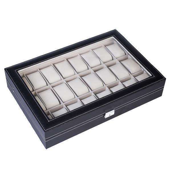 24-Compartment Leather Watch Storage Box – Premium Organizer for Watch Collectors (Free U.S. Shipping)