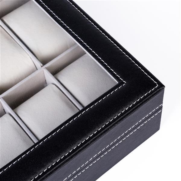 12-Compartment Leather Watch Storage Box – Elegant & Compact Organizer (Free U.S. Shipping)