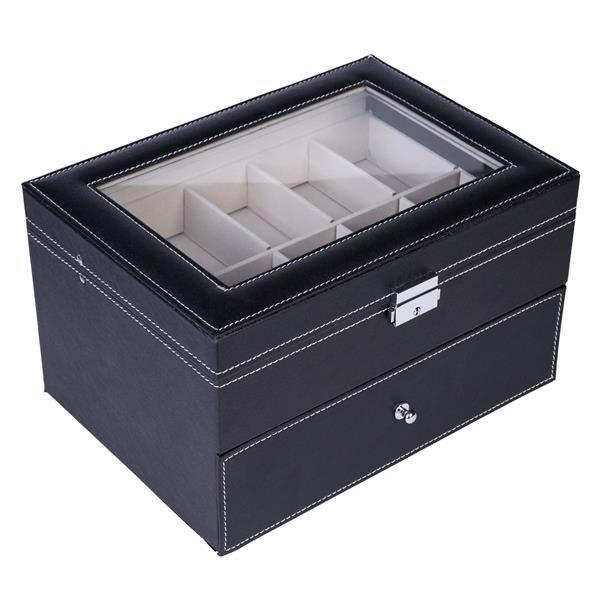 20-Compartment Dual-Layer Wooden Watch Storage Box – Elegant & Practical Organizer (Free U.S. Shipping)