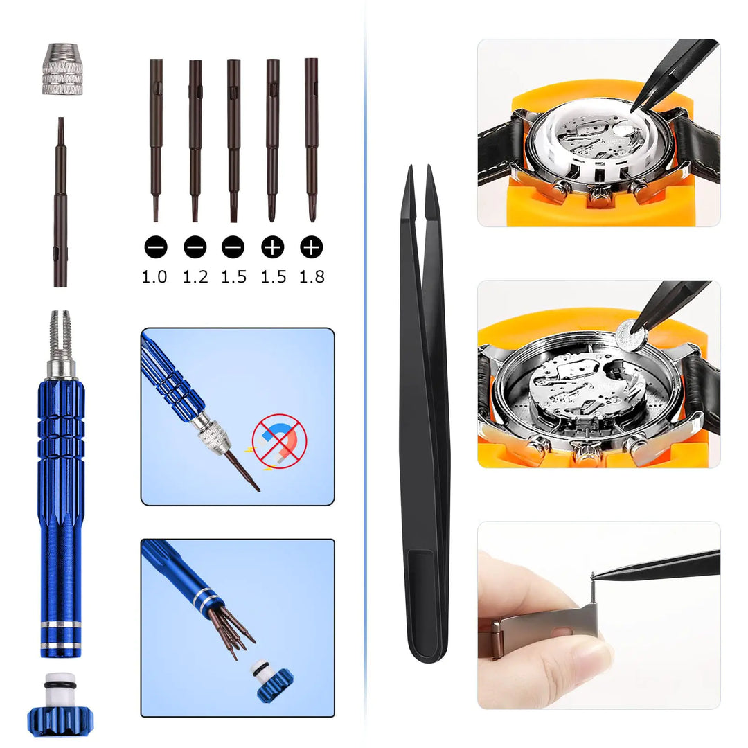 JOREST Professional Watch Repair Kit – Battery Replacement & Bracelet Adjustment Tool Set